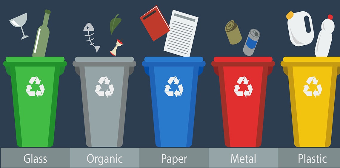 Waste Sorting trash cans